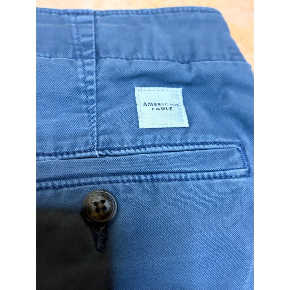 American Eagle Flex Classic Chino Shorts Blue Mens 34 9" Inseam - Picture 10 of 11